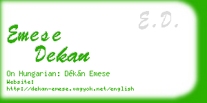 emese dekan business card